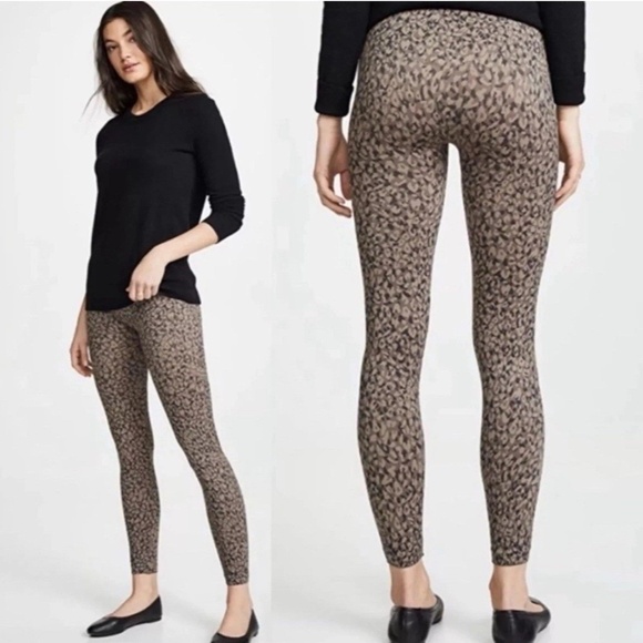 SPANX Pants - SPANX x ANTHROPOLOGIE | Seamless Leopard Animal Print Cropped Leggings | Size M